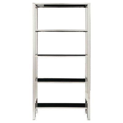  73" Hurst 4 Shelf Wide Bookshelf Chrome - Inspire Q