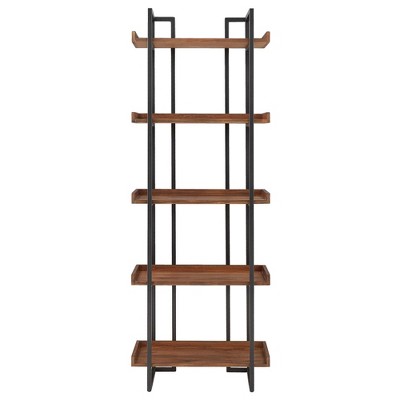  Felicia Rustic Industrial Metal/Wood Etagere Bookshelf - Inspire Q