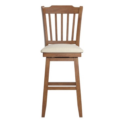  29" South Hill Slat Back Wood Swivel Height Barstool - Inspire Q