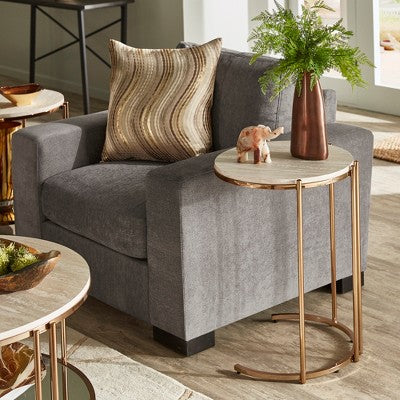  Octavia Side Table Champagne Gold Finish Champagne Gold Metal - Inspire Q