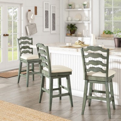  24" South Hill French Ladder Back Swivel Counter Height Chair - Inspire Q