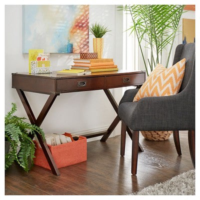  Kenton Wood Writing Desk With Drawers - Inspire Q