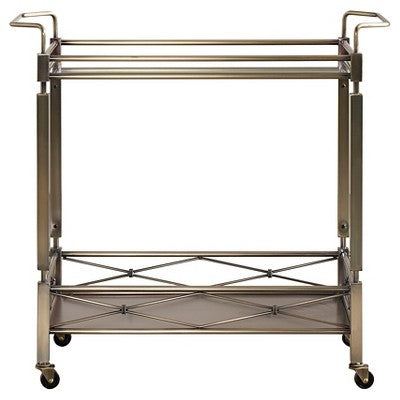  Evelyn Metal And Glass Bar Cart Antique Brass - Inspire Q