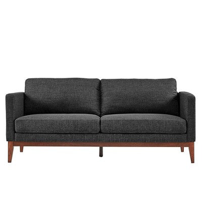  Clyde Linen Upholstered Sofa Charcoal Gray - Inspire Q