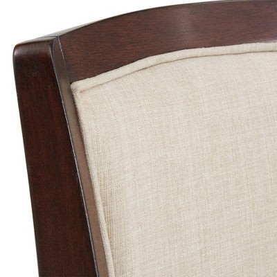  24" Falia Dark Cherry Finish Linen Swivel Counter Height Barstool Beige - Inspire Q