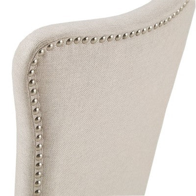  Set Of 2 Airelle Nailhead Trim Upholstered Wingback Dining Chairs Beige - Inspire Q