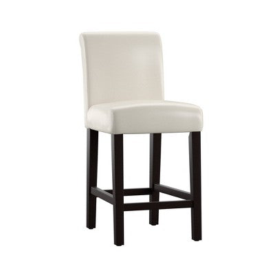  Set Of 2 24" Vermont Faux Leather Counter Height Barstool White - Inspire Q