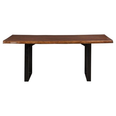 Hartwell Rustic Live Edge Wood And Metal Dining Table Brown - Inspire Q