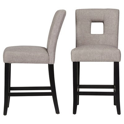  Set Of 2 Phelan Keyhold Counter Height Barstool Smoke - InspireQ