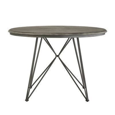  45"W Nowell Round Dining Table Iron/Gray Finish - Inspire Q