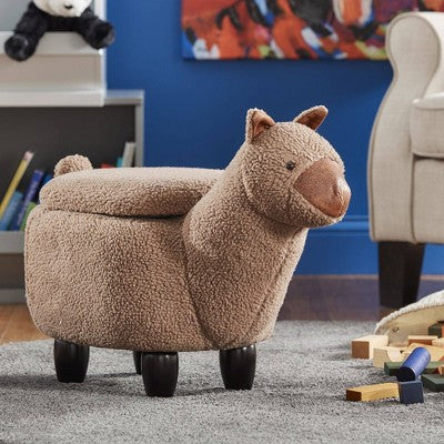 Anders Llama Storage Ottoman Brown - Inspire Q