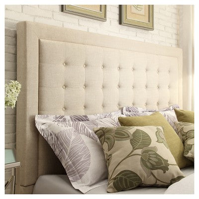  Hudson Button Tufted Headboard King Oatmeal - Inspire Q
