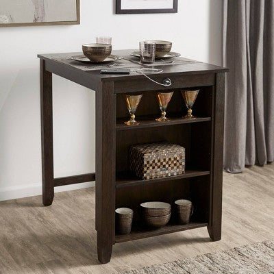  O'Brien Wood Counter Height Dining Table With Charging Station - Inspire Q
