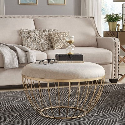  Gillian Fabric Upholstered Cocktail Ottoman - Inspire Q