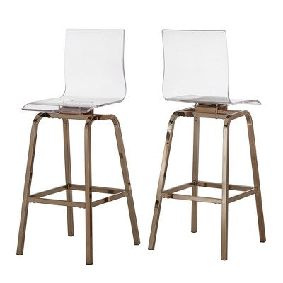  Set Of 2 29" Alta Modern Barstools Champagne Gold - Inspire Q