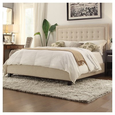  Queen Hudson Button Tufted Bed Oatmeal - Inspire Q