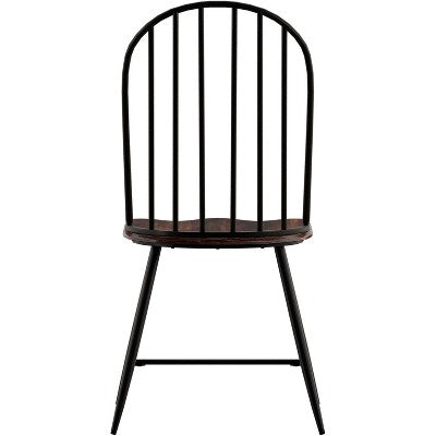  Set Of 4 Raelyn Two-Tone Spindle Windsor Dining Chairs Black - Inspire Q
