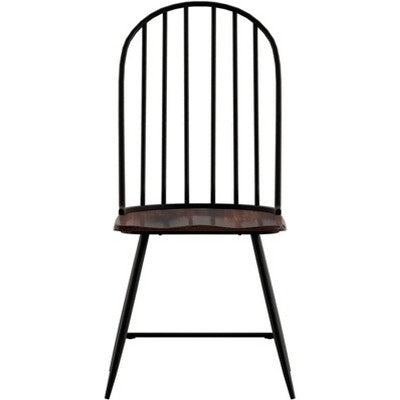  Set Of 4 Raelyn Two-Tone Spindle Windsor Dining Chairs Black - Inspire Q