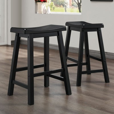  Set Of 2 24" Watkins Saddle Seat Backless Counter Height Barstools - Inspire Q