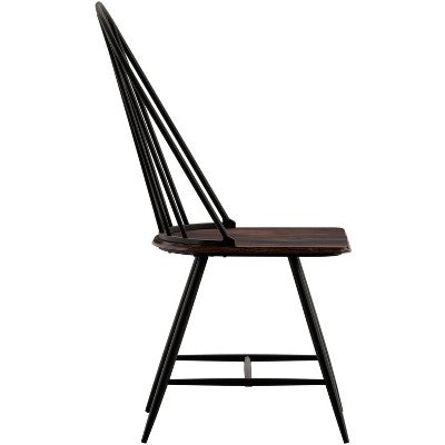  Set Of 4 Raelyn Two-Tone Spindle Windsor Dining Chairs Black - Inspire Q